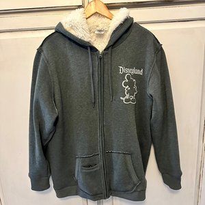 Unisex Walt Disney World Parks Mickey Mouse ‘55 Hoodie Fur Lined Jacket Gray 2XL
